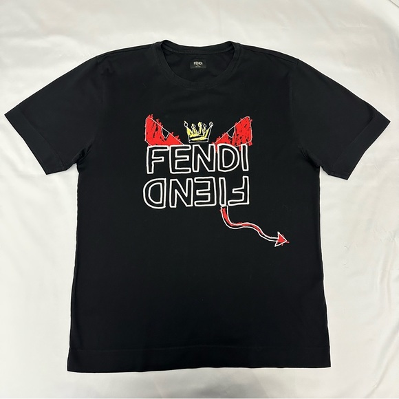 FENDI Fiend Roma Amor Men’s Black Tshirt RARE - Picture 2 of 13